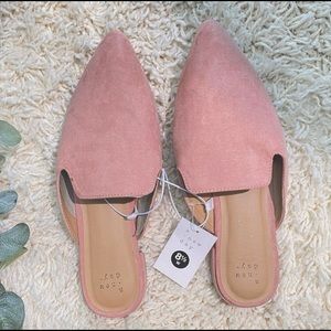 A New Day pink VELMA pointed toe slip on mules